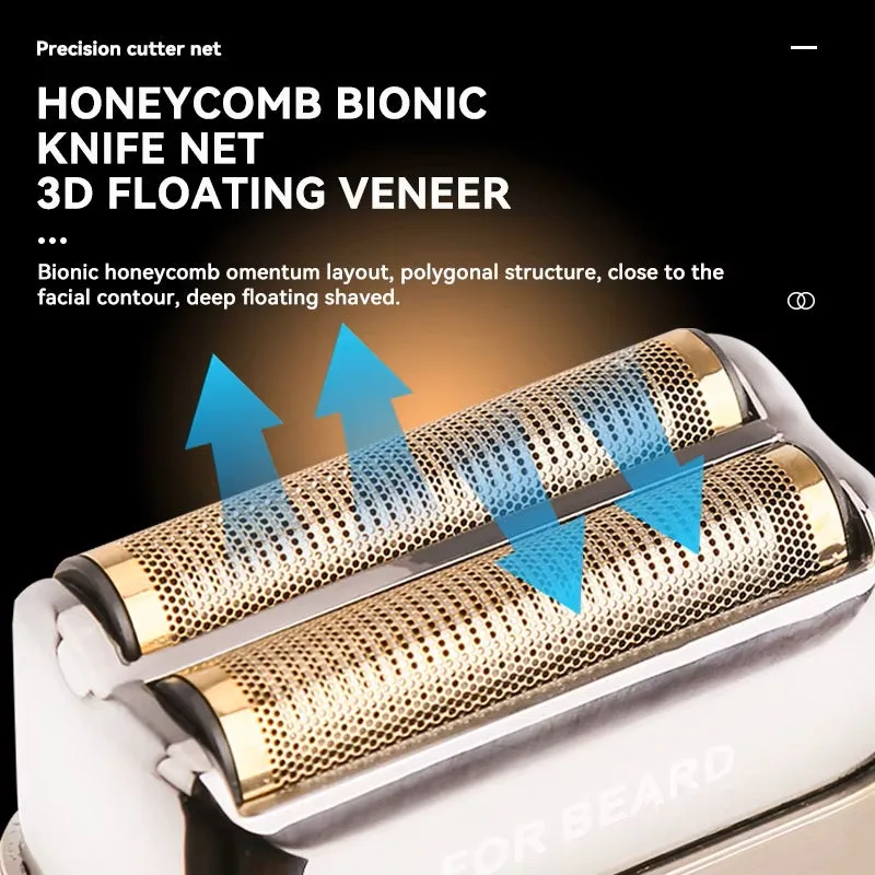 Kemei KM-1538 — Rasoir électrique ensemble de tondeuse à cheveux métal étanche Usb charge Rechargeable tête rasoir — Vue 3