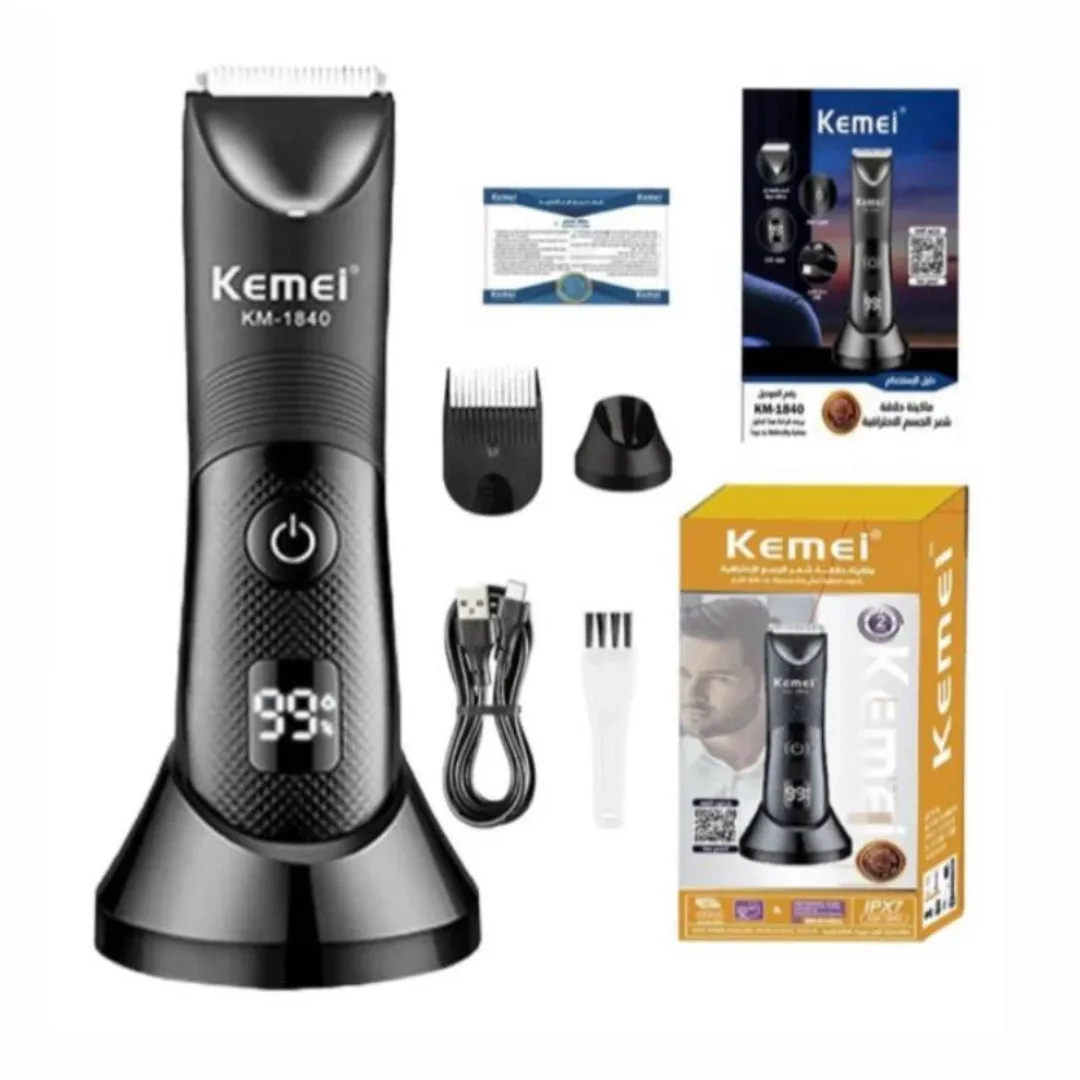 Kemei KM-1840 — Tondeuse Rechargeable avec Écran LED