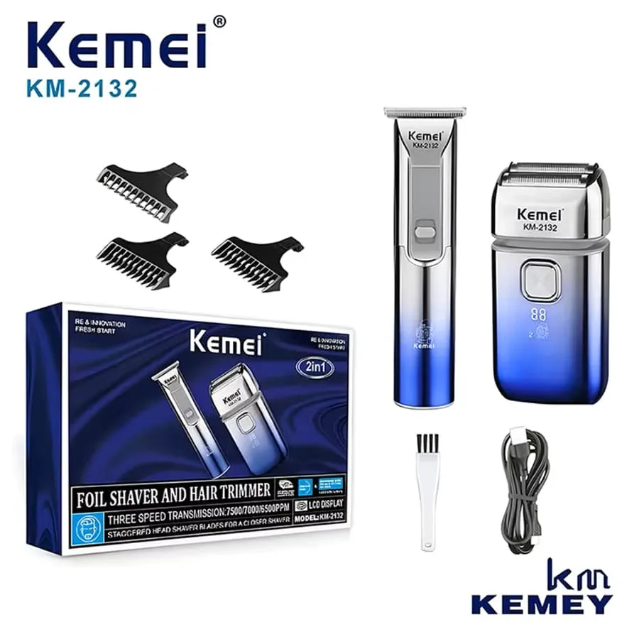 Kemei KM-2132 — Ensemble professionnel de tondeuse à cheveux