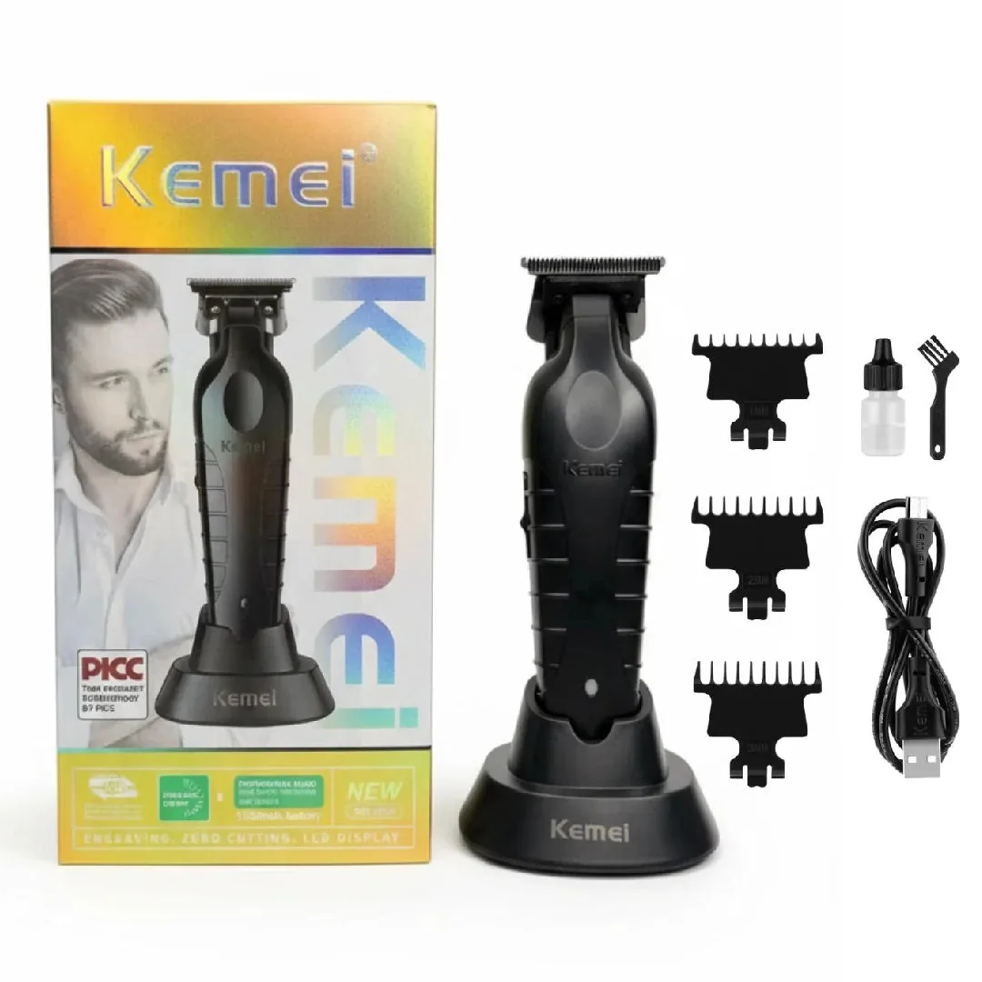 Kemei KM-2299 — Desvelladora Tondeuse Sans Fil Avec Base Noir