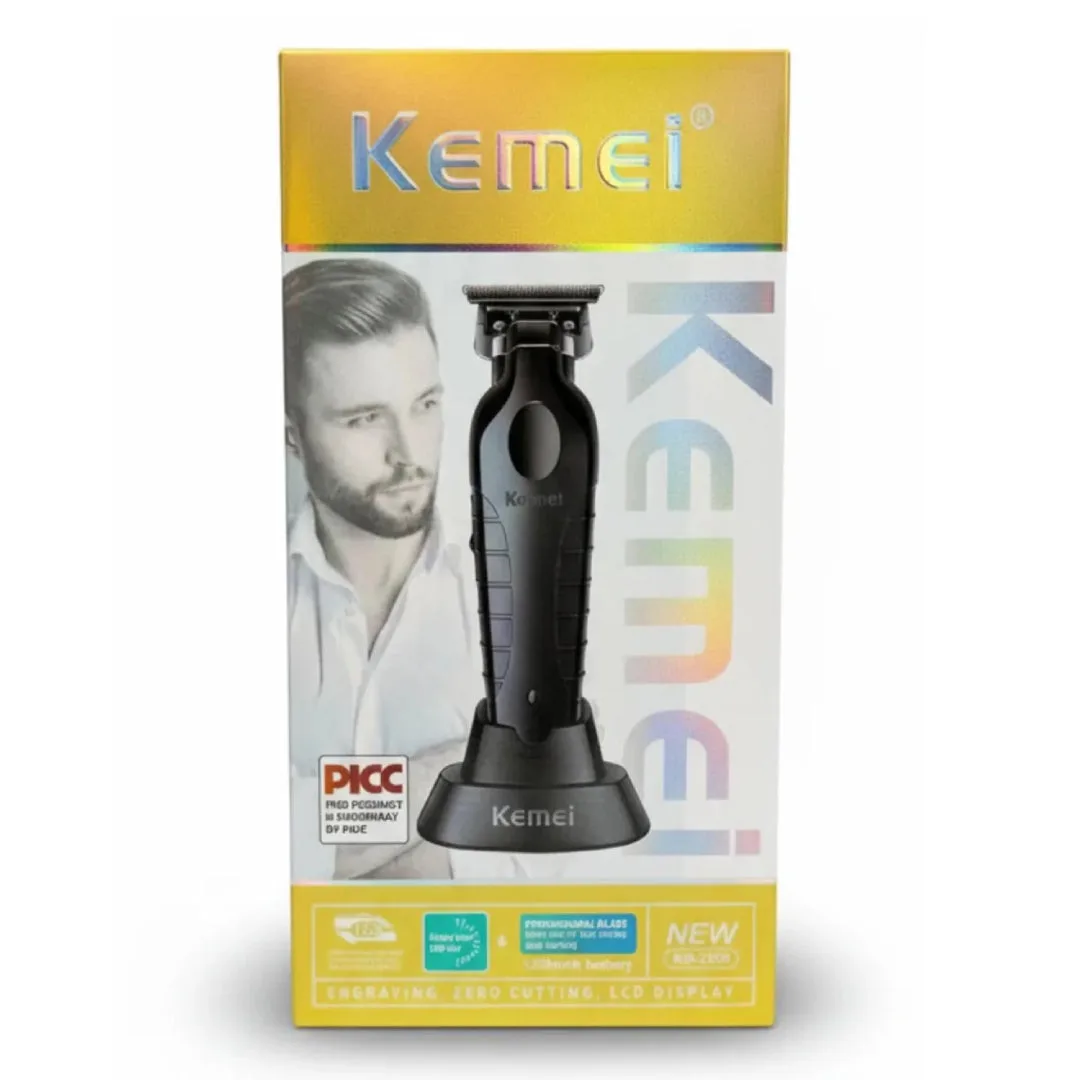 Kemei KM-2299 — Desvelladora Tondeuse Sans Fil Avec Base Noir — Vue 2
