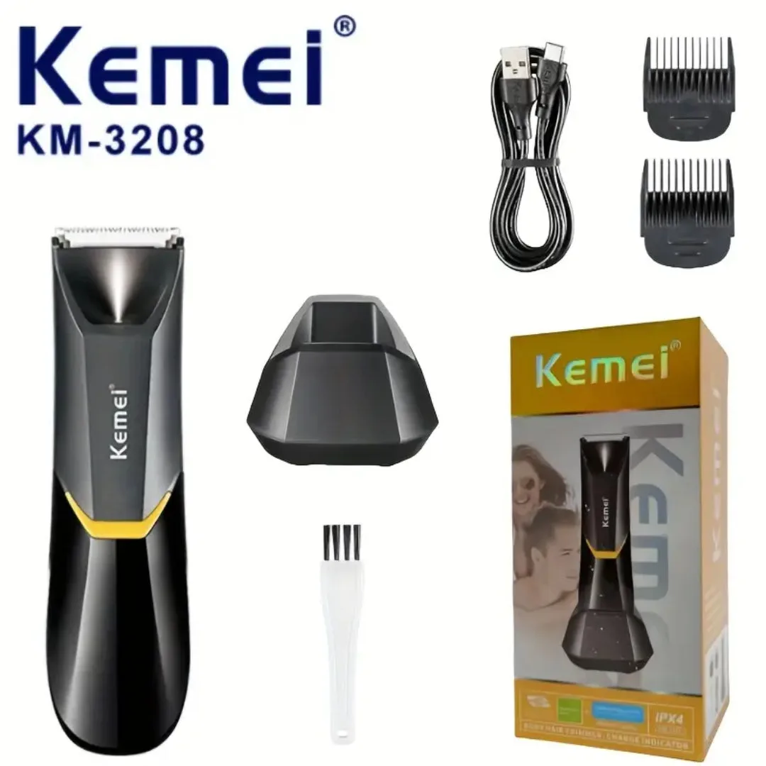 Kemei KM-3208 — Tondeuse corps étanche, USB rechargeable, batterie 600mAh — Vue 2