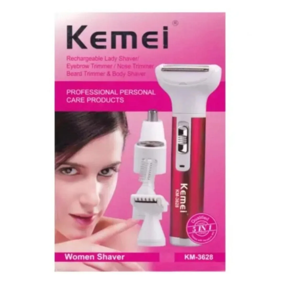 Kemei KM-3628 — Rasoir Électrique Multifonction Indolore Rechargeable USB, Têtes Interchangeables — Vue 2