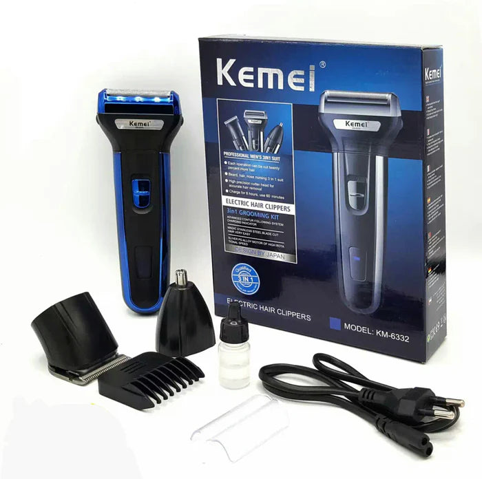 Kemei KM-6333 — Tondeuse à Cheveux Électrique 3 en 1 pour Hommes