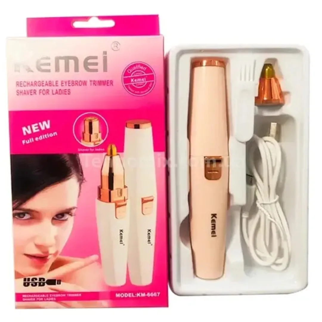 Kemei KM-6667 — Épilateur 2 in 1 visage femme rechargeable Tondeuse visage facile à utiliser
