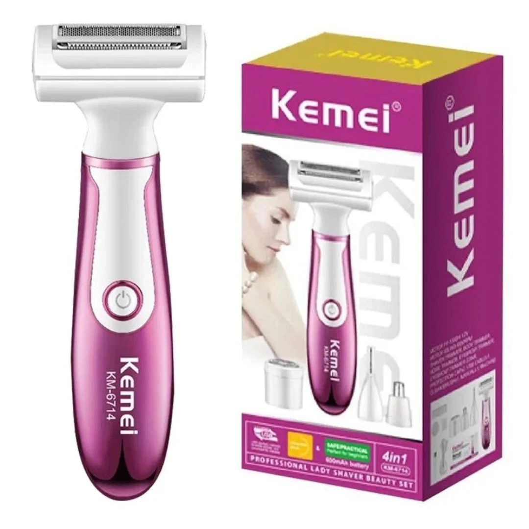 Kemei KM-6714 — Épilateur Rasoir Électrique – Épilation Corporelle USB