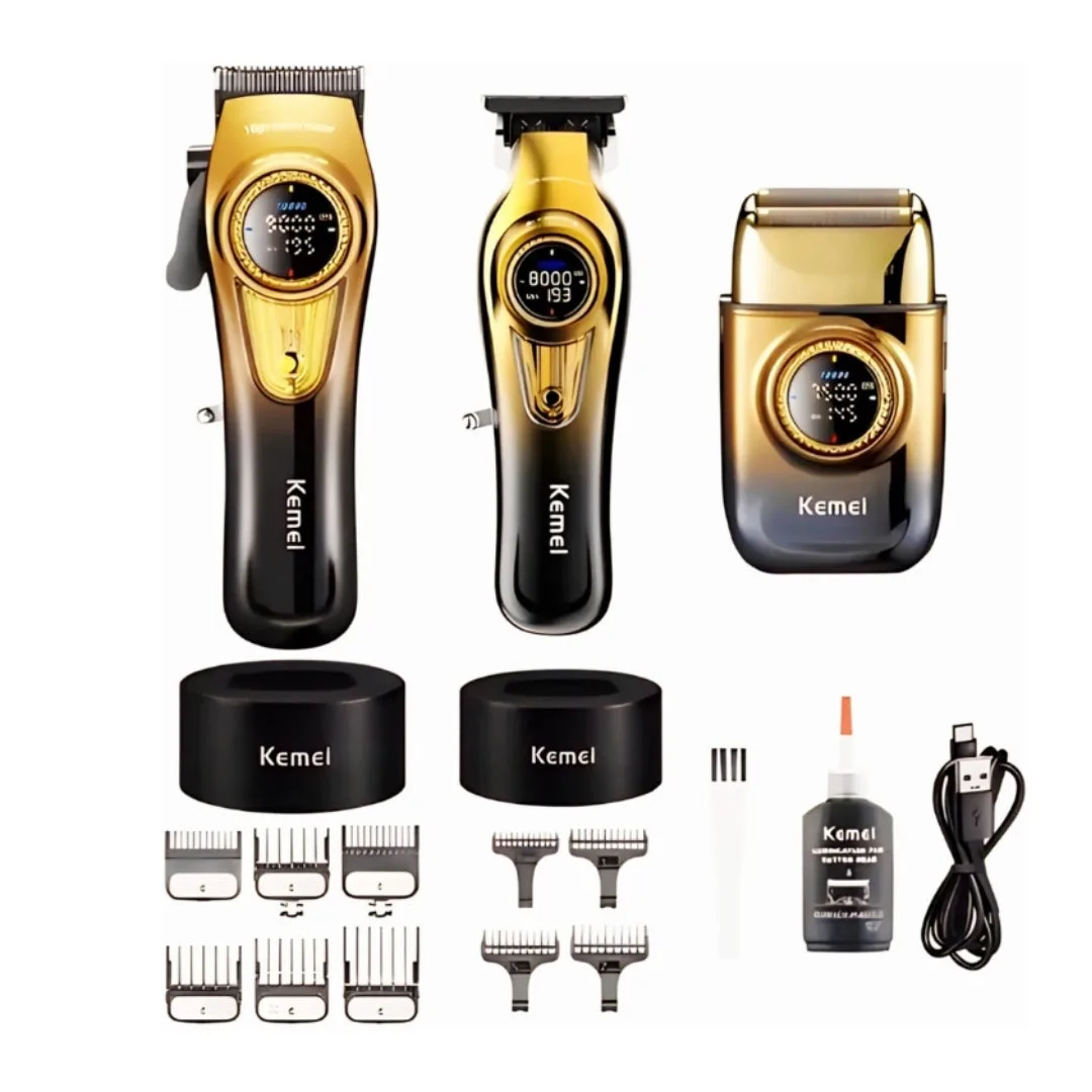 Kemei KM-8557 — Kit professionnel Machine de découpe, Finition et Rasoir — Vue 2