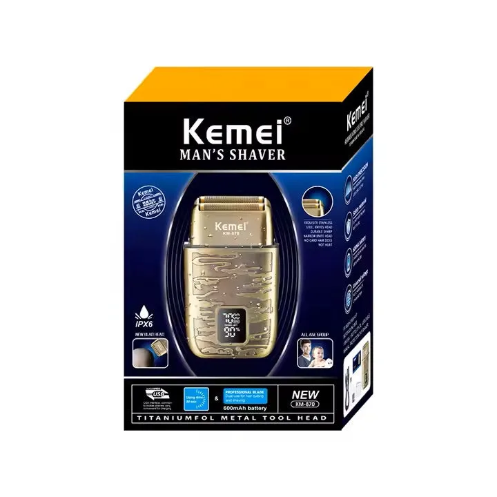 Kemei KM-870 — Rasoir électrique professionnel pour homme, mini rasoir, portable, 2 lames — Vue 2