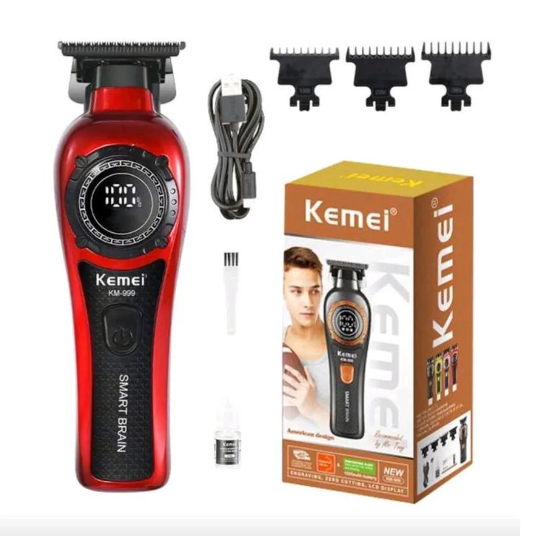 Kemei KM-999 — Tondeuse Pro LED USB 7000RPM 1500mAh