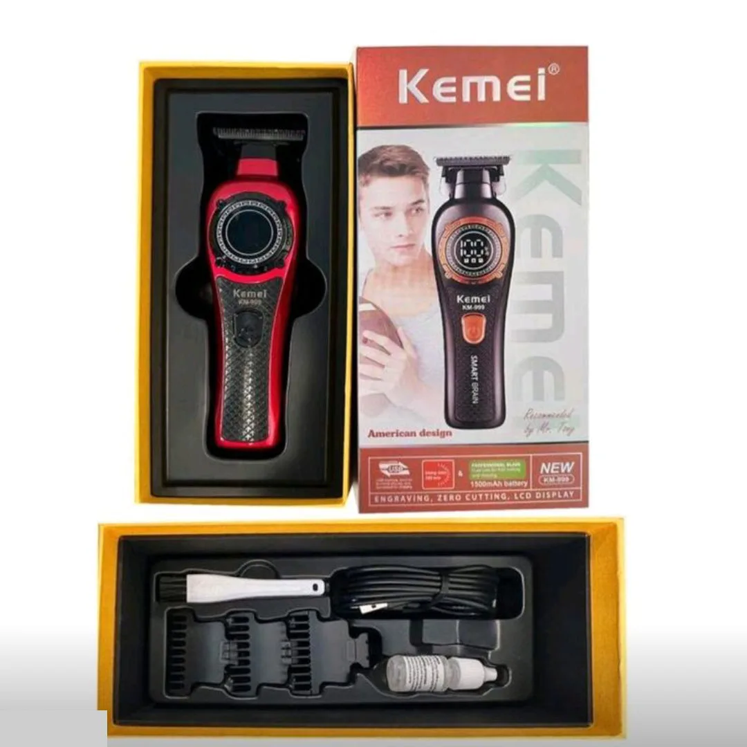Kemei KM-999 — Tondeuse Pro LED USB 7000RPM 1500mAh — Vue 4