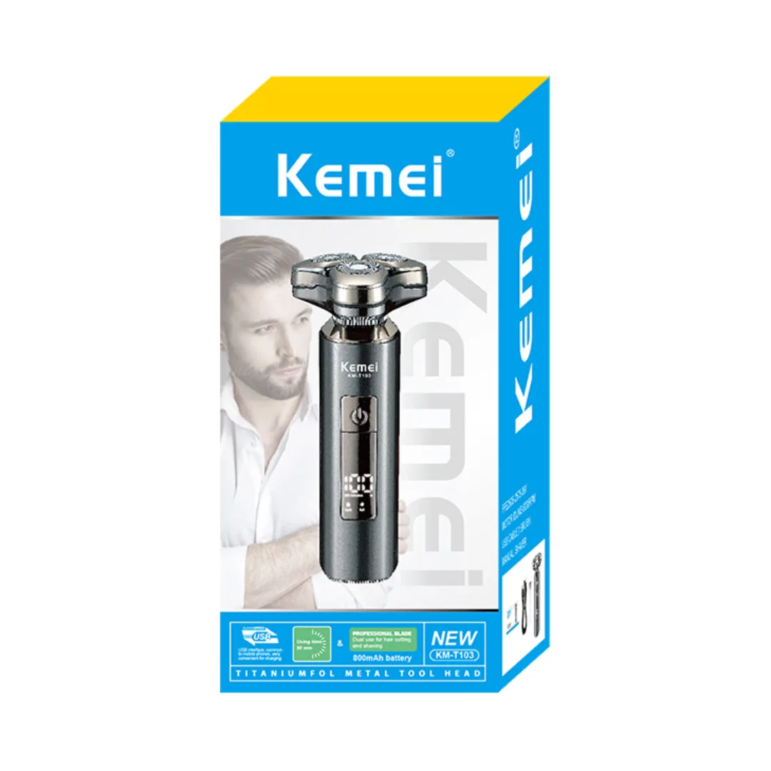 Kemei KM-T103 — Rasoir Électrique, Sécurité Magnétique – Lame Lavable, Portable — Vue 2