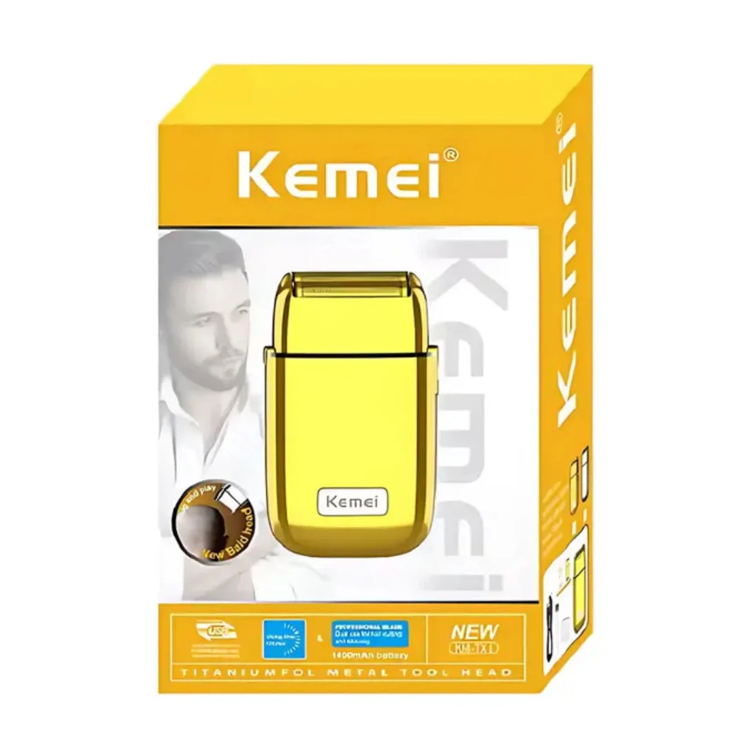 Kemei KM-TX1 — Rasoir électrique rechargeable Avec chargement USB, en métal, pour homme — Vue 2