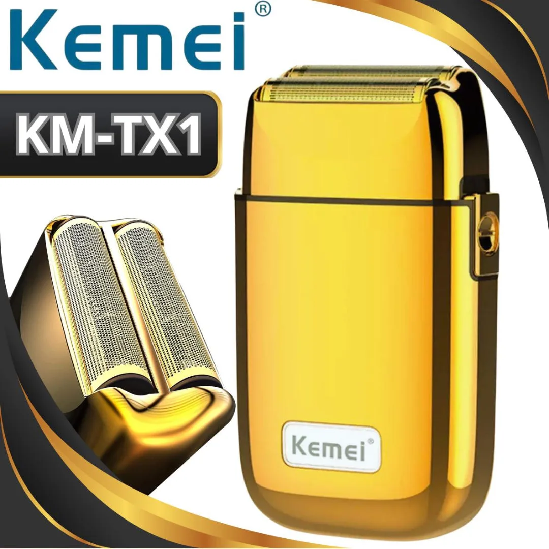 Kemei KM-TX1 — Rasoir électrique rechargeable Avec chargement USB, en métal, pour homme — Vue 3